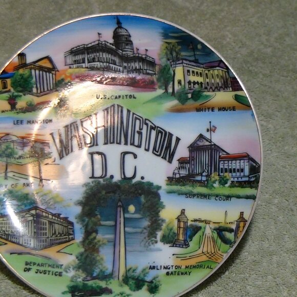 Washington D.C. Souvenir 8" Plate Vintage Original Trademarked Wall Hanging - Picture 6 of 15